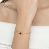 Natural Ruby Bracelet 925 Sterling Silver Vermeil Jewelry