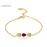 Natural Ruby Bracelet 925 Sterling Silver Vermeil Jewelry