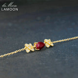Natural Ruby Bracelet 925 Sterling Silver Vermeil Jewelry