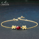 Natural Ruby Bracelet 925 Sterling Silver Vermeil Jewelry