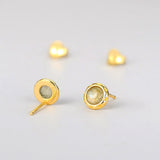 African Labradorite Silver Stud Earrings 14K Plated