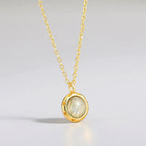 African Labradorite Pendant 925 Silver Necklace For Women 14K Plated