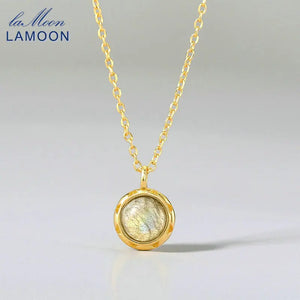 African Labradorite Pendant 925 Silver Necklace For Women 14K Plated