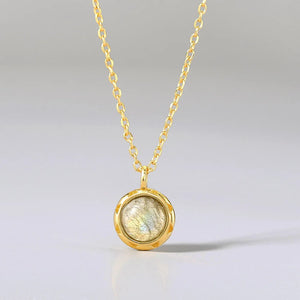 African Labradorite Pendant 925 Silver Necklace For Women 14K Plated