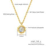 African Labradorite Pendant 925 Silver Necklace For Women 14K Plated