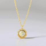 African Labradorite Pendant 925 Silver Necklace For Women 14K Plated
