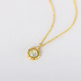 African Labradorite Pendant 925 Silver Necklace For Women 14K Plated