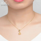 Vintage Leaf Citrine Necklace 925 Sterling Silver Plated