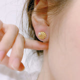 Freshwater Pearl Shell Stud Earring 925 Silver 14K Plated Mermaid Party Gift