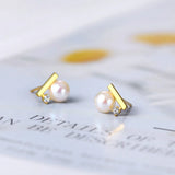 Freshwater Pearl Earrings 925 Sterling Silver Plated Fine Jewelry