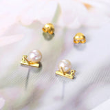 Freshwater Pearl Earrings 925 Sterling Silver Plated Fine Jewelry