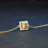 Garnet Bracelet 925 Silver Vermeil Chain Charm Jewelry