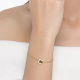 Garnet Bracelet 925 Silver Vermeil Chain Charm Jewelry