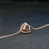Garnet Bracelet Women 925 Sterling Silver Rose Plated Charm Chain