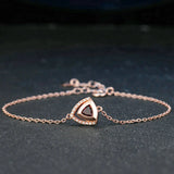 Garnet Bracelet Women 925 Sterling Silver Rose Plated Charm Chain
