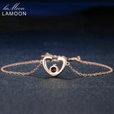 Garnet Bracelet 925 Silver Rose Vermeil Sweet Heart