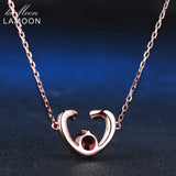Red Garnet Sweet Heart Gemstone Pendant 925 Silver Necklace