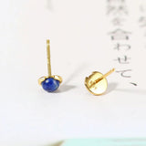 Moonstone Stud Earring 925 Silver 14K Plated Fine Jewelry
