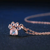 Clear Quartz Bear's Paw Necklace 925 Sterling Silver