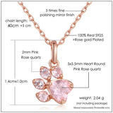 Clear Quartz Bear's Paw Necklace 925 Sterling Silver