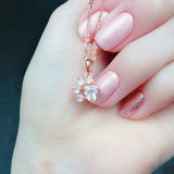 Clear Quartz Bear's Paw Necklace 925 Sterling Silver