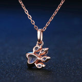 Clear Quartz Bear's Paw Necklace 925 Sterling Silver