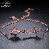 Natural Pink Rose Quartz 925 Silver Bracelet for Women