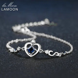 LAMOON S925 Charm Bracelets for Women Heart Crow Princess Bangles