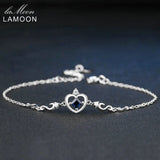 LAMOON S925 Charm Bracelets for Women Heart Crow Princess Bangles