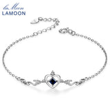 LAMOON S925 Charm Bracelets for Women Heart Crow Princess Bangles