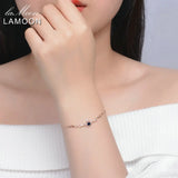 LAMOON S925 Charm Bracelets for Women Heart Crow Princess Bangles