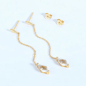 S925 Silver Crystal Drop Earring Concise Style Fine Jewelry