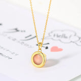 Sunstone Pendant 925 Silver Necklace 14K Plated