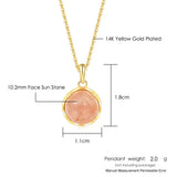 Sunstone Pendant 925 Silver Necklace 14K Plated