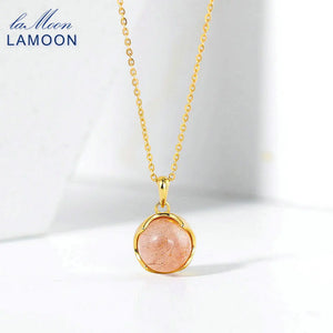 Sunstone Pendant 925 Silver Necklace 14K Plated