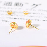 S925 Silver Stud Earring Natural Sunstone 14K Plated Fine Jewelry