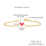 S925 Silver Sweety Heart Bracelet Syn Corundum 14K Plated Jewelry LMHI073