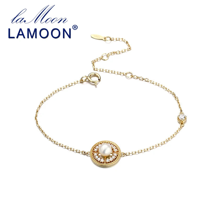 Vintage Freshwater Pearl Bracelet 14K Plated Jewelry for Women