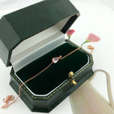 Sakura 925 Silver Bracelet Cherry Blossoms Rose Quartz 18K Rose Plated