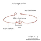 Sakura 925 Sterling Silver Bracelet For Women Cherry Blossoms Petal Rose Quartz