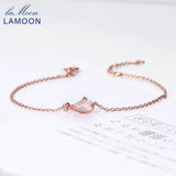 Sakura 925 Silver Bracelet Cherry Blossoms Rose Quartz 18K Rose Plated