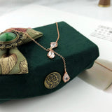 Sakura Petal Pendant Necklace Quartz 925 Sterling Silver 18K Rose Plated