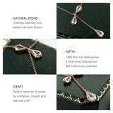 Sakura Petal Pendant Necklace Quartz 925 Sterling Silver 18K Rose Plated