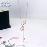 Sakura Petal Pendant Necklace Quartz 925 Sterling Silver 18K Rose Plated