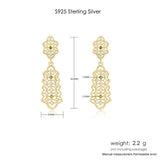 Silver 925 Lace Drop Earrings Byzantium Palace Style LMEI085