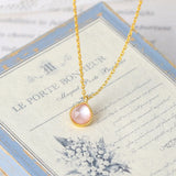 Pink Crystal Shell Pendant Necklace 925 Silver 14K Plated
