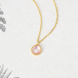 Pink Crystal Shell Pendant Necklace 925 Silver 14K Plated