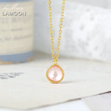 Pink Crystal Shell Pendant Necklace 925 Silver 14K Plated