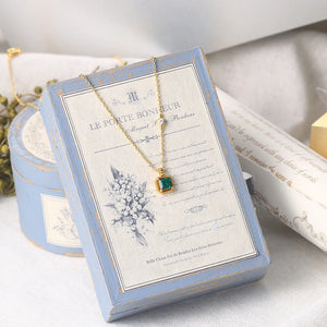 Emerald Necklace For Women 925 Sterling Silver 14K Plated