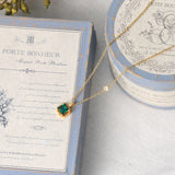 Emerald Necklace For Women 925 Sterling Silver 14K Plated